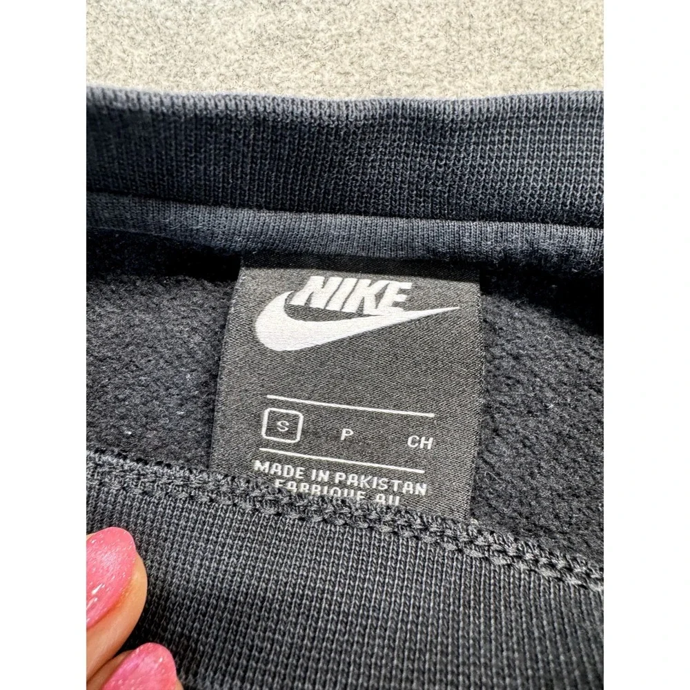 Nike Sweatshirt Womens Small Black Just Do It Box Logo‎ Crewneck Fleece Pullover